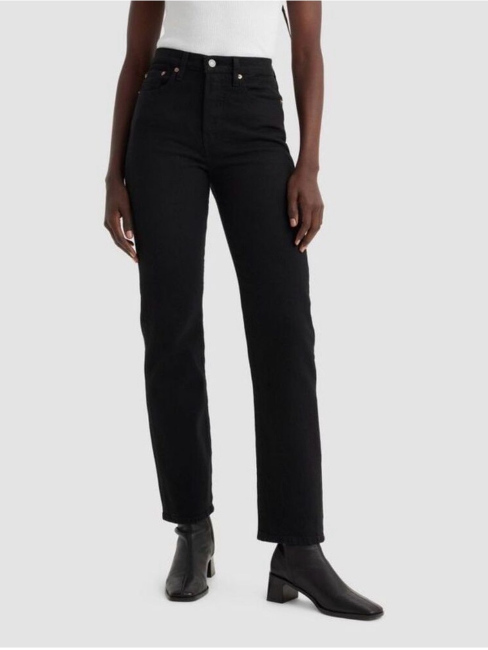 Open Box - Levi's -  Women's High Rise Straight Leg Crop Jeans S Black